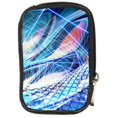 Background Neon Geometric Cubes Colorful Lights Compact Camera Leather Case