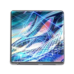 Background Neon Geometric Cubes Colorful Lights Memory Card Reader (Square 5 Slot)