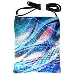 Background Neon Geometric Cubes Colorful Lights Shoulder Sling Bag