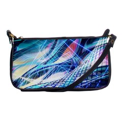 Background Neon Geometric Cubes Colorful Lights Shoulder Clutch Bag by Ravend