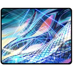 Background Neon Geometric Cubes Colorful Lights Fleece Blanket (Medium)