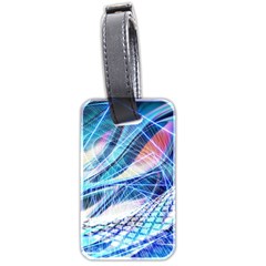 Background Neon Geometric Cubes Colorful Lights Luggage Tag (two sides)