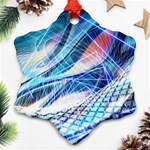 Background Neon Geometric Cubes Colorful Lights Ornament (Snowflake) Front