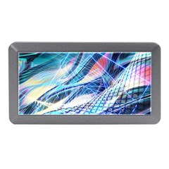 Background Neon Geometric Cubes Colorful Lights Memory Card Reader (Mini)