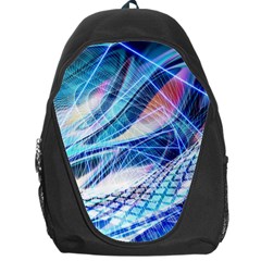 Background Neon Geometric Cubes Colorful Lights Backpack Bag