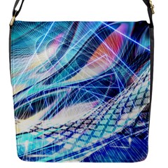 Background Neon Geometric Cubes Colorful Lights Flap Closure Messenger Bag (S)