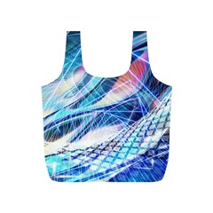 Background Neon Geometric Cubes Colorful Lights Full Print Recycle Bag (S)