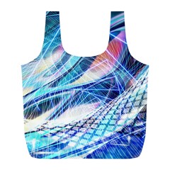 Background Neon Geometric Cubes Colorful Lights Full Print Recycle Bag (l) by Ravend