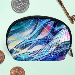 Background Neon Geometric Cubes Colorful Lights Accessory Pouch (Large)