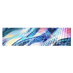 Background Neon Geometric Cubes Colorful Lights Oblong Satin Scarf (16  x 60 )