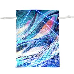 Background Neon Geometric Cubes Colorful Lights Lightweight Drawstring Pouch (XL)