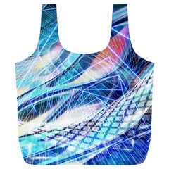 Background Neon Geometric Cubes Colorful Lights Full Print Recycle Bag (XXL)