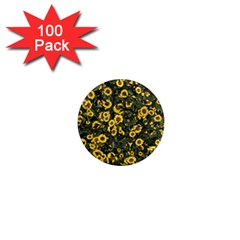 Sunflowers Yellow Flowers Flowers Digital Drawing 1  Mini Magnets (100 Pack)  by Ravend