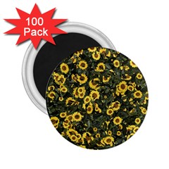 Sunflowers Yellow Flowers Flowers Digital Drawing 2 25  Magnets (100 Pack)  by Ravend