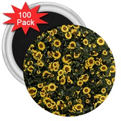 Sunflowers Yellow Flowers Flowers Digital Drawing 3  Magnets (100 Pack) by Ravend