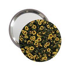 Sunflowers Yellow Flowers Flowers Digital Drawing 2 25  Handbag Mirrors by Ravend