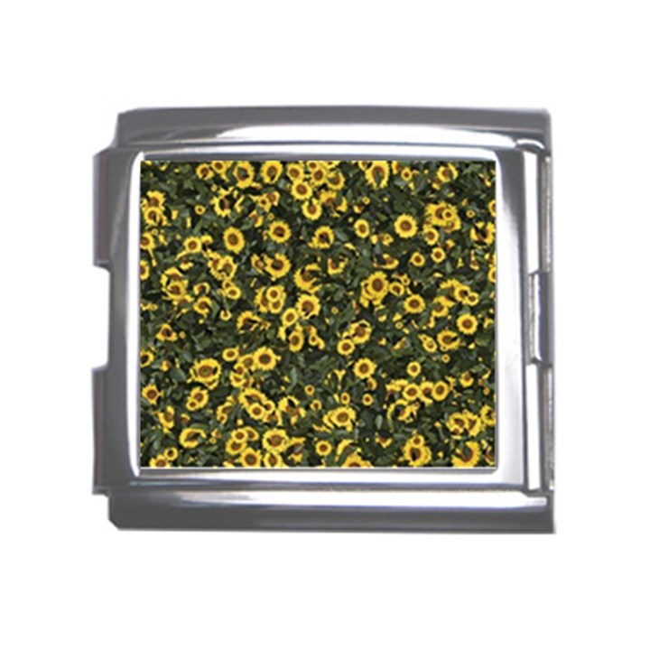 Sunflowers Yellow Flowers Flowers Digital Drawing Mega Link Italian Charm (18mm)