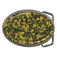 Sunflowers Yellow Flowers Flowers Digital Drawing Belt Buckles by Ravend