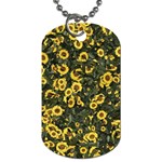 Sunflowers Yellow Flowers Flowers Digital Drawing Dog Tag (One Side) Front