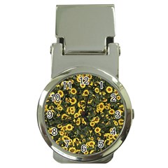 Sunflowers Yellow Flowers Flowers Digital Drawing Money Clip Watches by Ravend