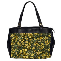 Sunflowers Yellow Flowers Flowers Digital Drawing Oversize Office Handbag (2 Sides) by Ravend