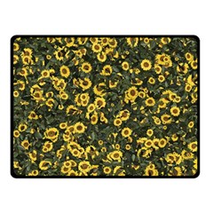 Sunflowers Yellow Flowers Flowers Digital Drawing Double Sided Fleece Blanket (small) by Ravend