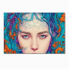 Pepper Colors Girl Postcard 4 x 6  (pkg Of 10) by Sparkle