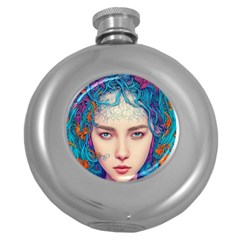 Pepper Colors Girl Round Hip Flask (5 Oz) by Sparkle