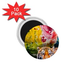 Rainbow Painted Nature Bigcat 1 75  Magnets (10 Pack)  by Sparkle