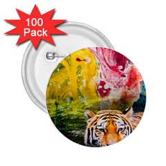 Rainbow Painted Nature Bigcat 2 25  Buttons (100 Pack)  by Sparkle