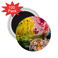 Rainbow Painted Nature Bigcat 2 25  Magnets (100 Pack)  by Sparkle