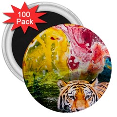 Rainbow Painted Nature Bigcat 3  Magnets (100 Pack) by Sparkle