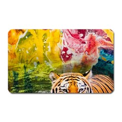 Rainbow Painted Nature Bigcat Magnet (rectangular) by Sparkle