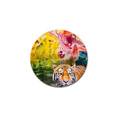 Rainbow Painted Nature Bigcat Golf Ball Marker (4 Pack) by Sparkle