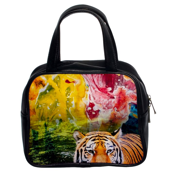 Rainbow Painted Nature Bigcat Classic Handbag (Two Sides)