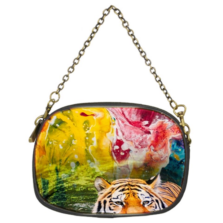 Rainbow Painted Nature Bigcat Chain Purse (Two Sides)