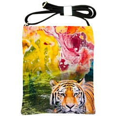 Rainbow Painted Nature Bigcat Shoulder Sling Bag by Sparkle