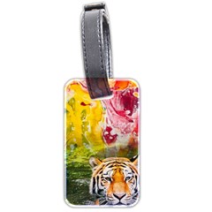 Rainbow Painted Nature Bigcat Luggage Tag (two Sides) by Sparkle