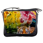 Rainbow Painted Nature Bigcat Messenger Bag Front