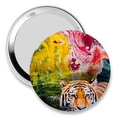 Rainbow Painted Nature Bigcat 3  Handbag Mirrors by Sparkle