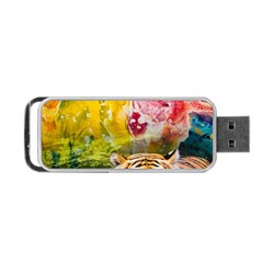 Rainbow Painted Nature Bigcat Portable Usb Flash (one Side) by Sparkle