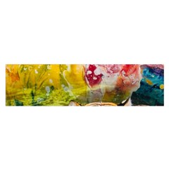 Rainbow Painted Nature Bigcat Oblong Satin Scarf (16  X 60 ) by Sparkle