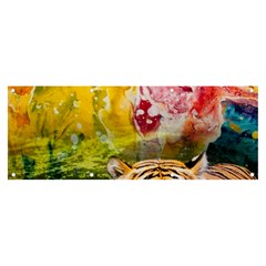 Rainbow Painted Nature Bigcat Banner And Sign 8  X 3  by Sparkle