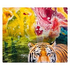 Rainbow Painted Nature Bigcat Flano Blanket (small) by Sparkle