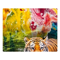 Rainbow Painted Nature Bigcat Flano Blanket (large) by Sparkle