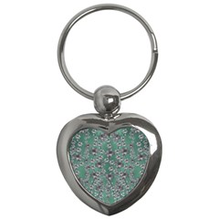 Forest Of Silver Pagoda Vines Key Chain (heart)