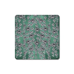 Forest Of Silver Pagoda Vines Square Magnet by pepitasart