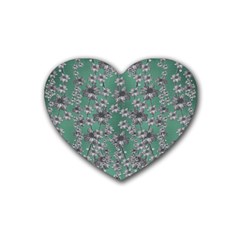 Forest Of Silver Pagoda Vines Rubber Heart Coaster (4 Pack) by pepitasart