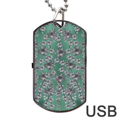 Forest Of Silver Pagoda Vines Dog Tag Usb Flash (two Sides) by pepitasart