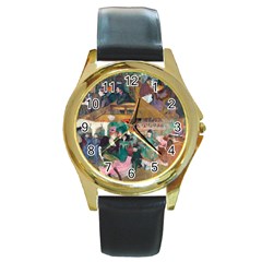 Moulin Rouge One Round Gold Metal Watch by witchwardrobe